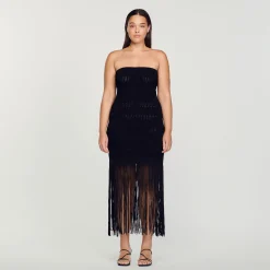 Abito Bustier Sfrangiato>Sandro Paris Sale