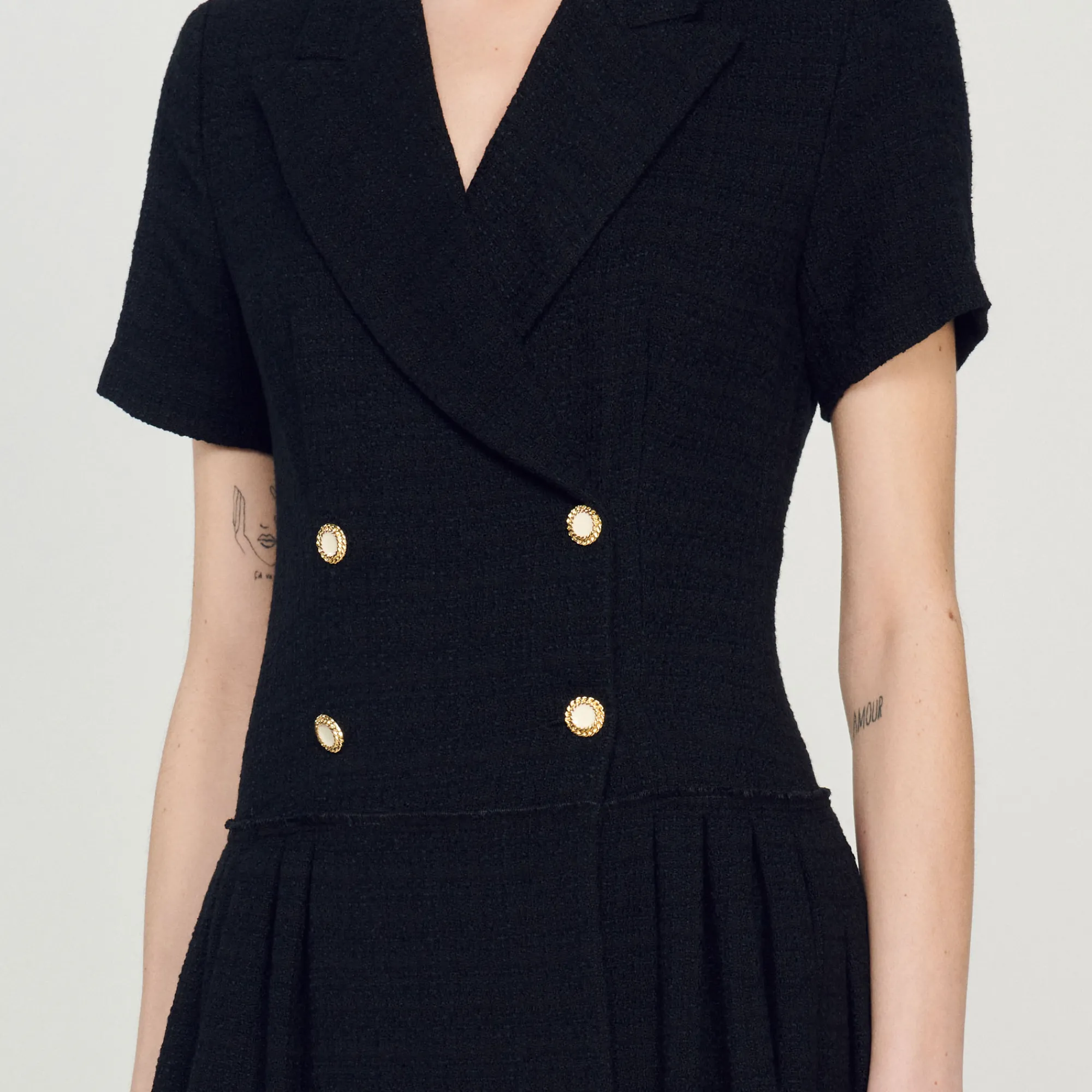 Abito Cappotto Corto In Tweed>Sandro Paris Best Sale