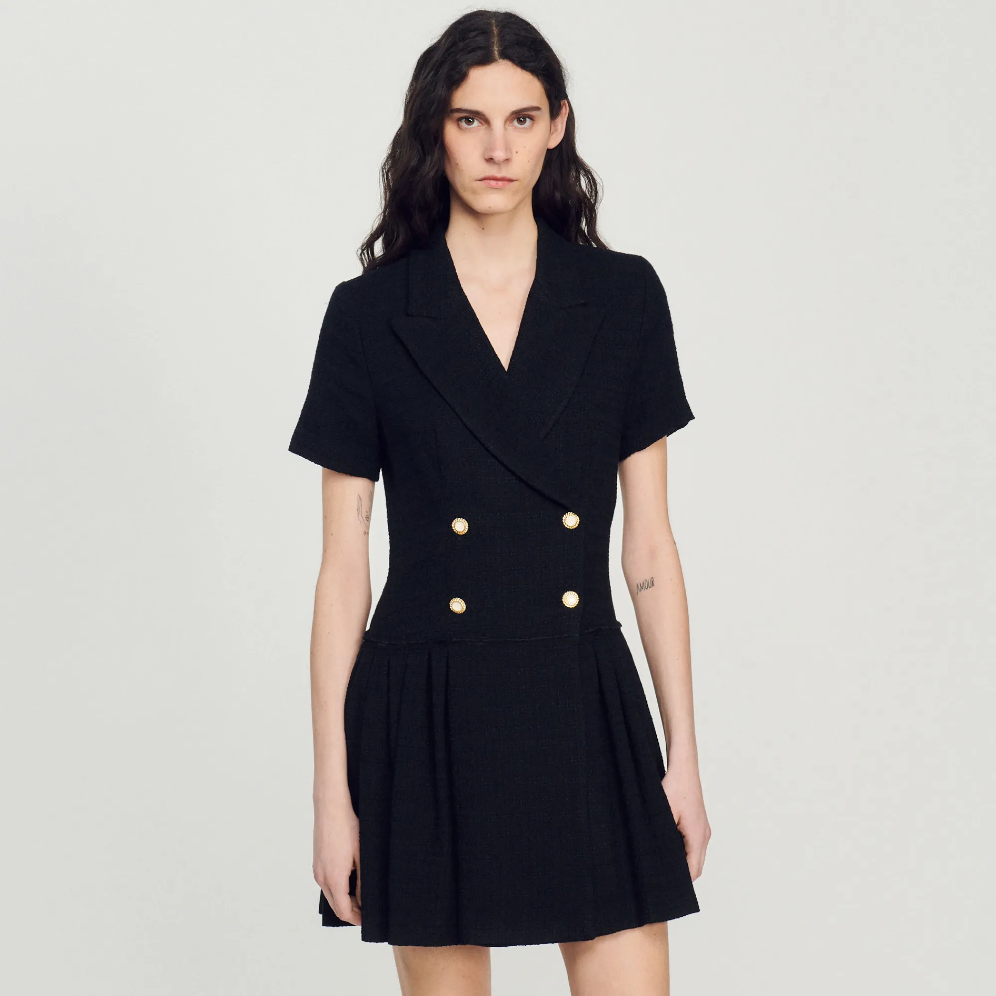 Abito Cappotto Corto In Tweed>Sandro Paris Best Sale