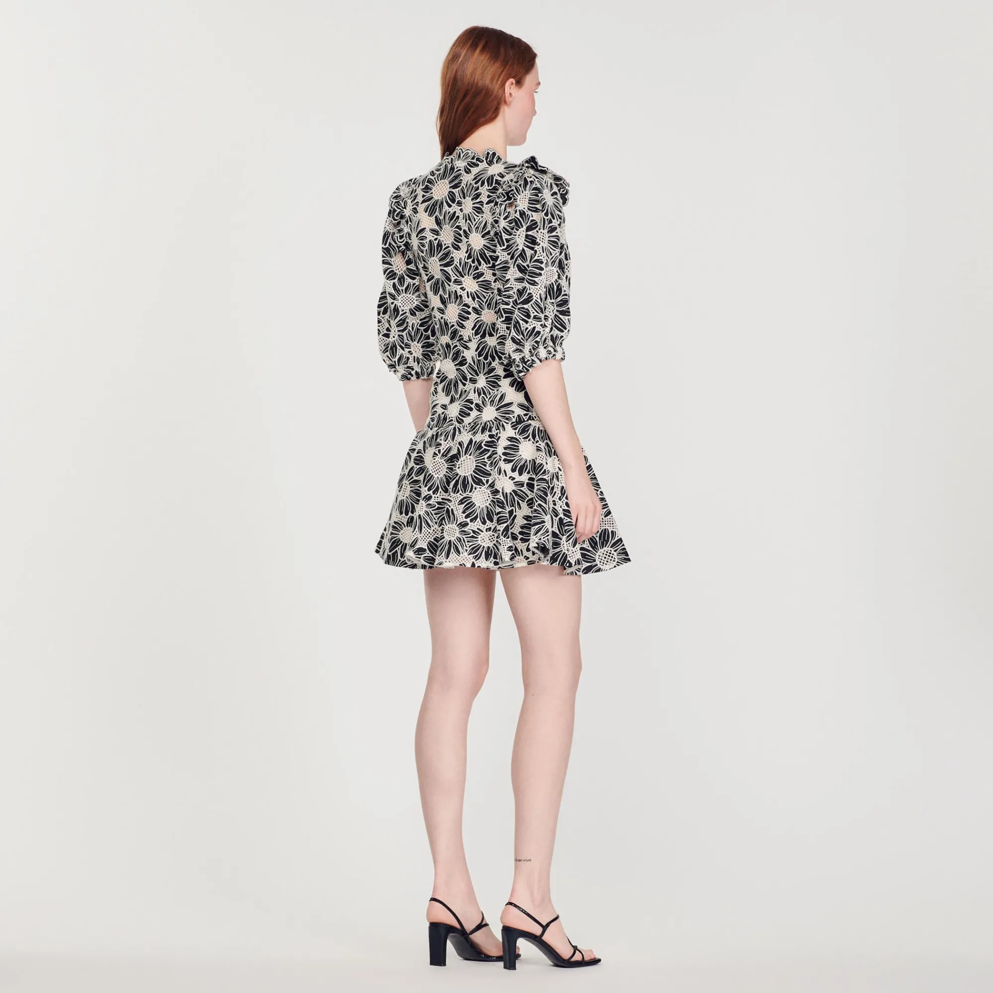 Abito Corto In Tessuto Ricamato>Sandro Paris Discount