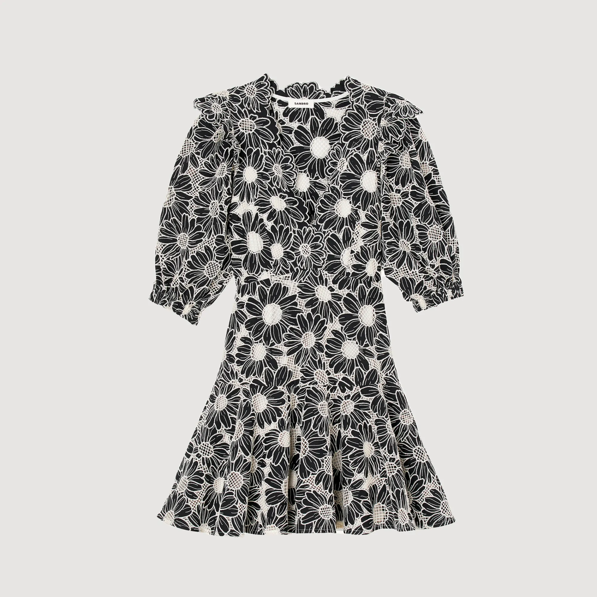 Abito Corto In Tessuto Ricamato>Sandro Paris Discount