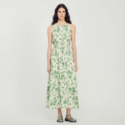 Abito Lungo Con Stampa Floreale>Sandro Paris Cheap