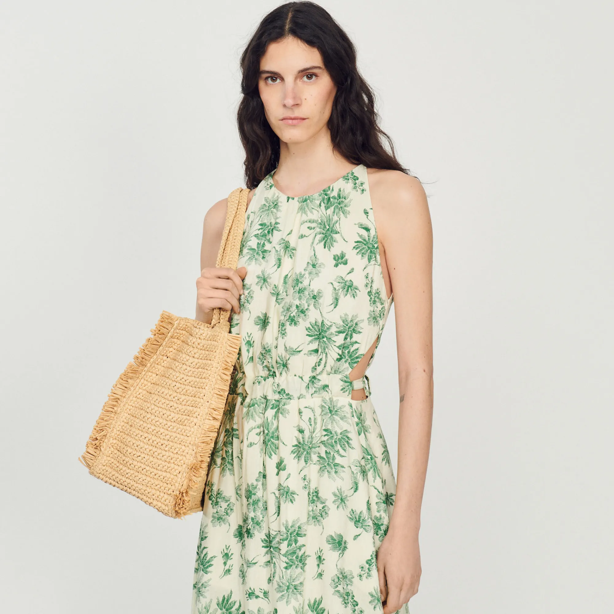 Abito Lungo Con Stampa Floreale>Sandro Paris Cheap