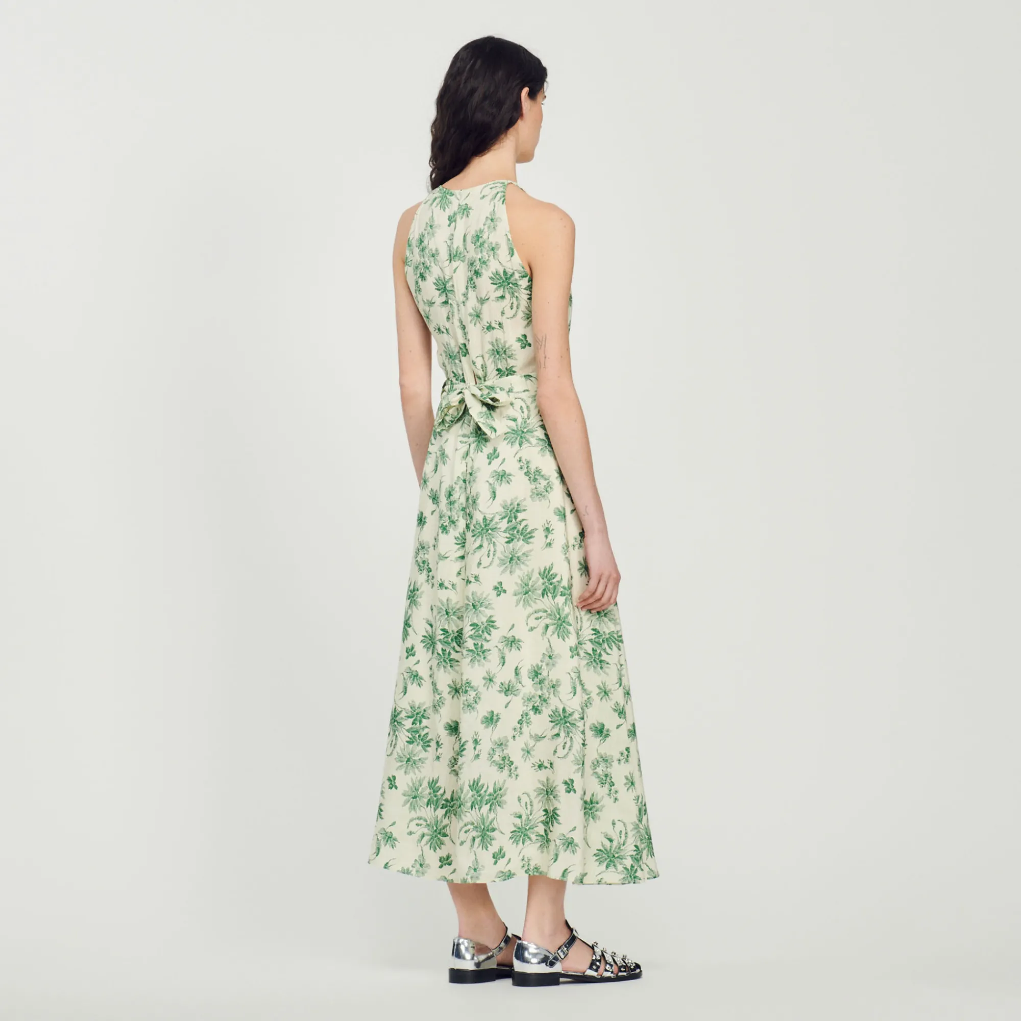 Abito Lungo Con Stampa Floreale>Sandro Paris Cheap