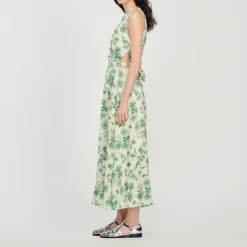 Abito Lungo Con Stampa Floreale><noscript><img width=