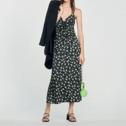 Abito Lungo Con Stampa Floreale>Sandro Paris Sale