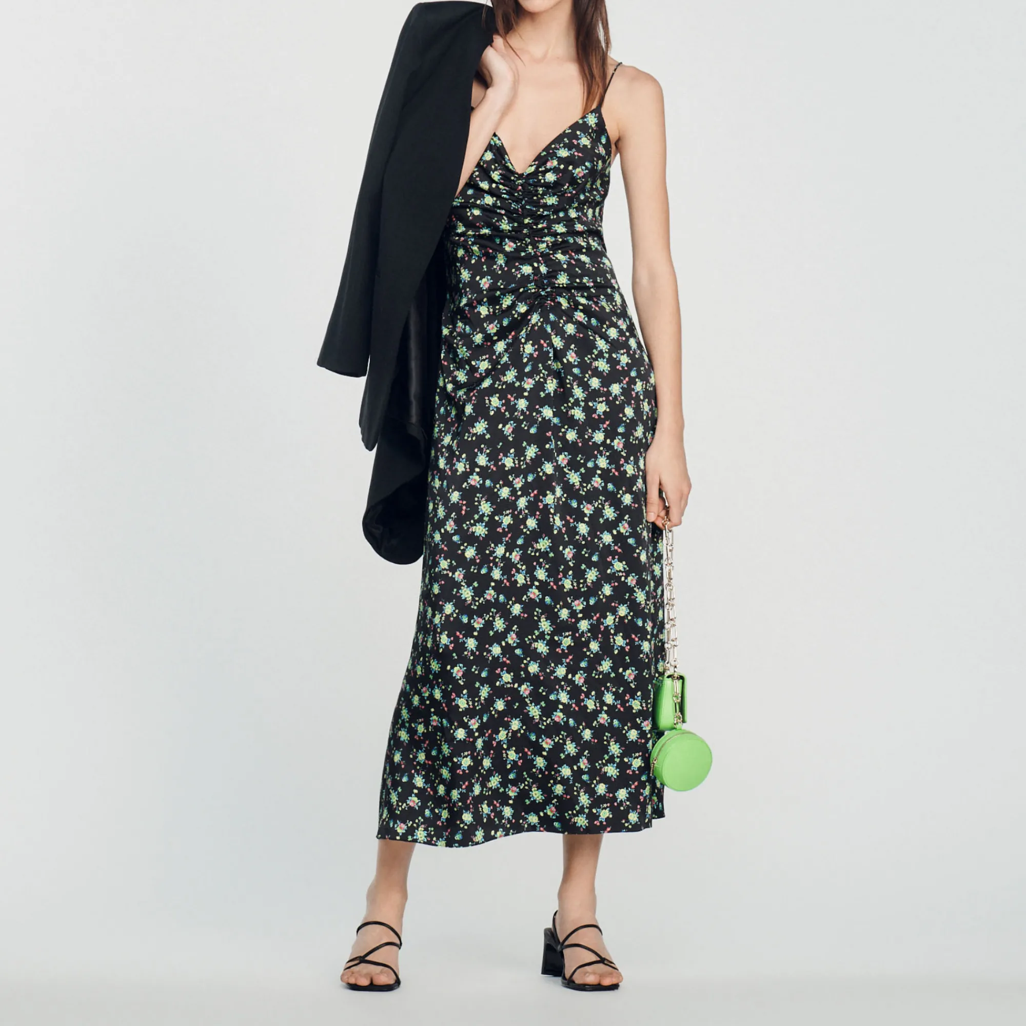 Abito Lungo Con Stampa Floreale>Sandro Paris Sale