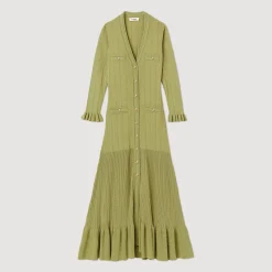 Abito Lungo In Maglia><noscript><img width=