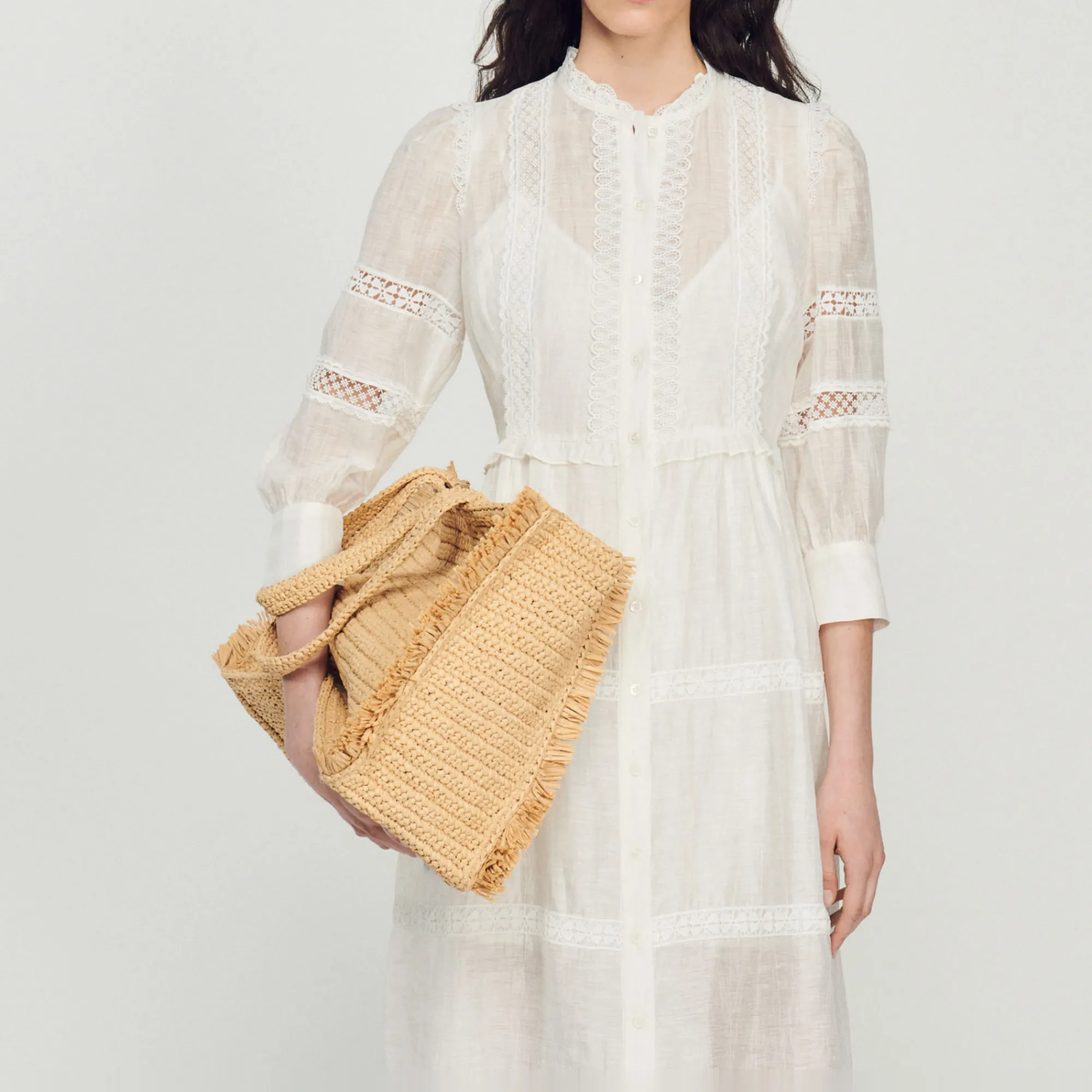 Abito Lungo In Pizzo>Sandro Paris Online