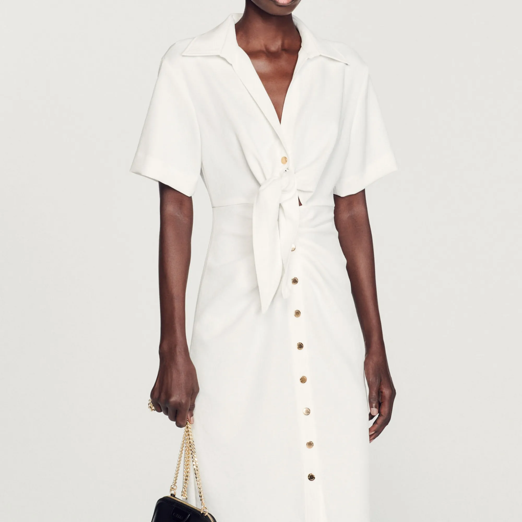 Abito Midi Con Bottoni>Sandro Paris Sale