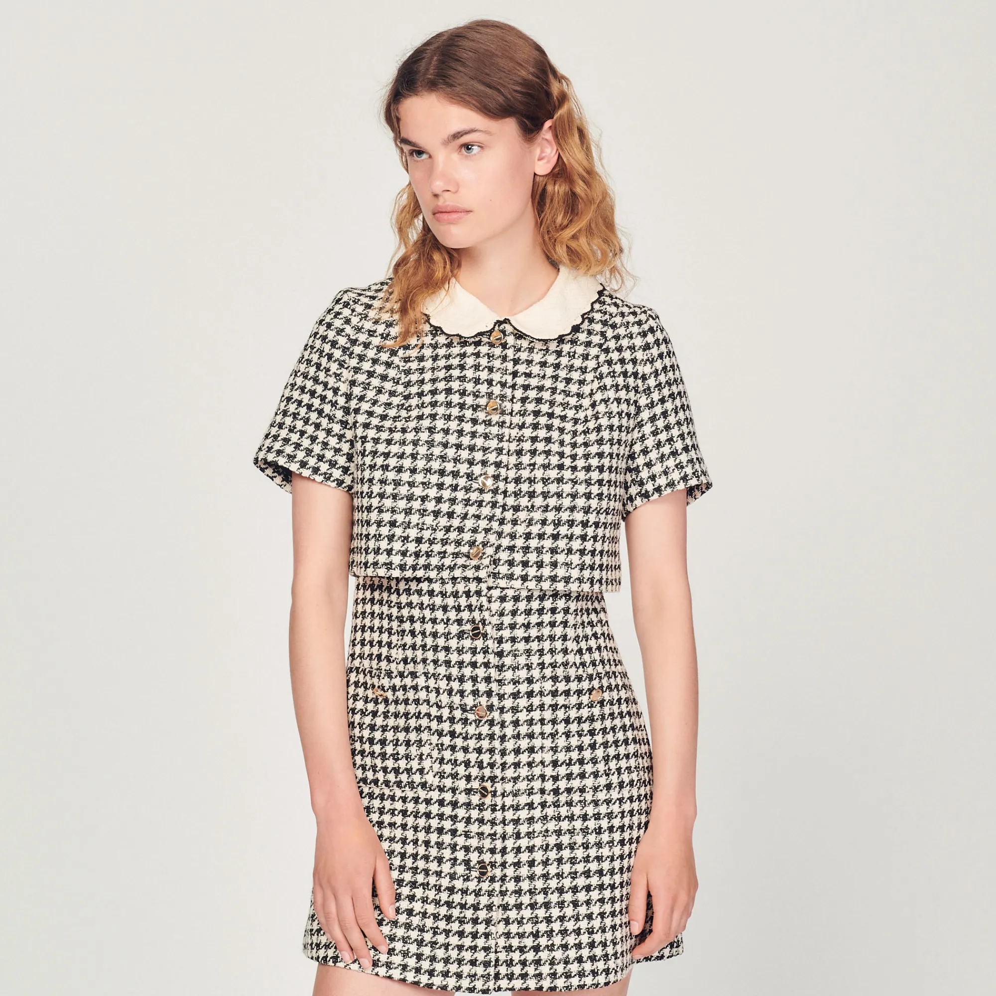 Abito Trompe L'Oeil In Tweed>Sandro Paris Fashion