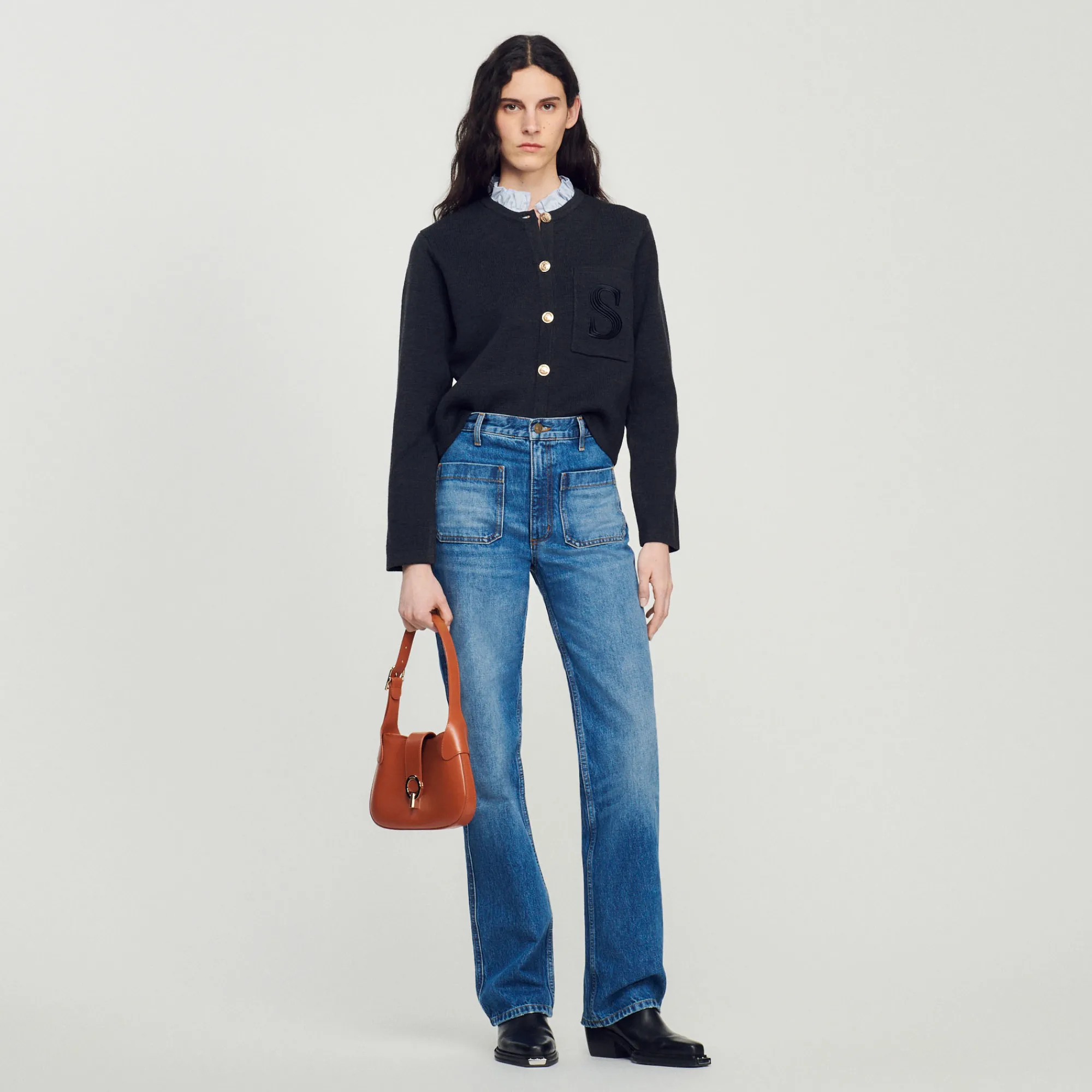 Borsa Baguette In Pelle Certificata>Sandro Paris Store