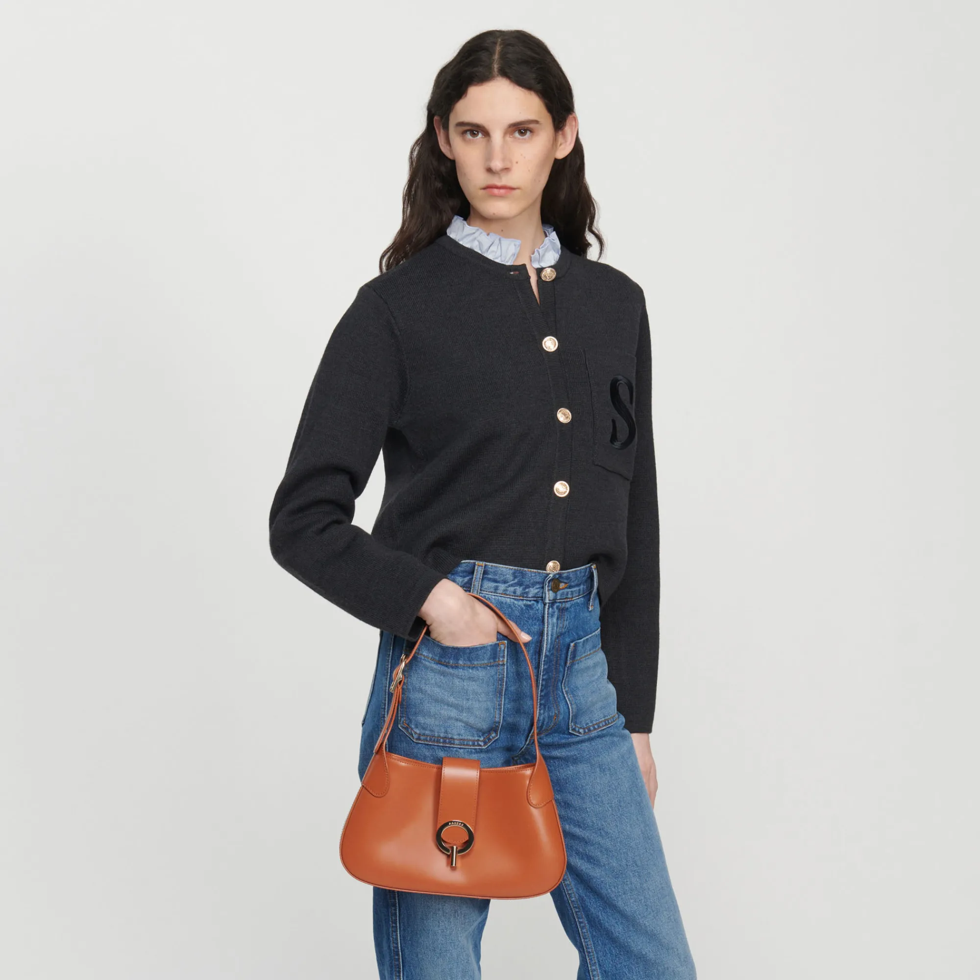 Borsa Baguette In Pelle Certificata>Sandro Paris Store