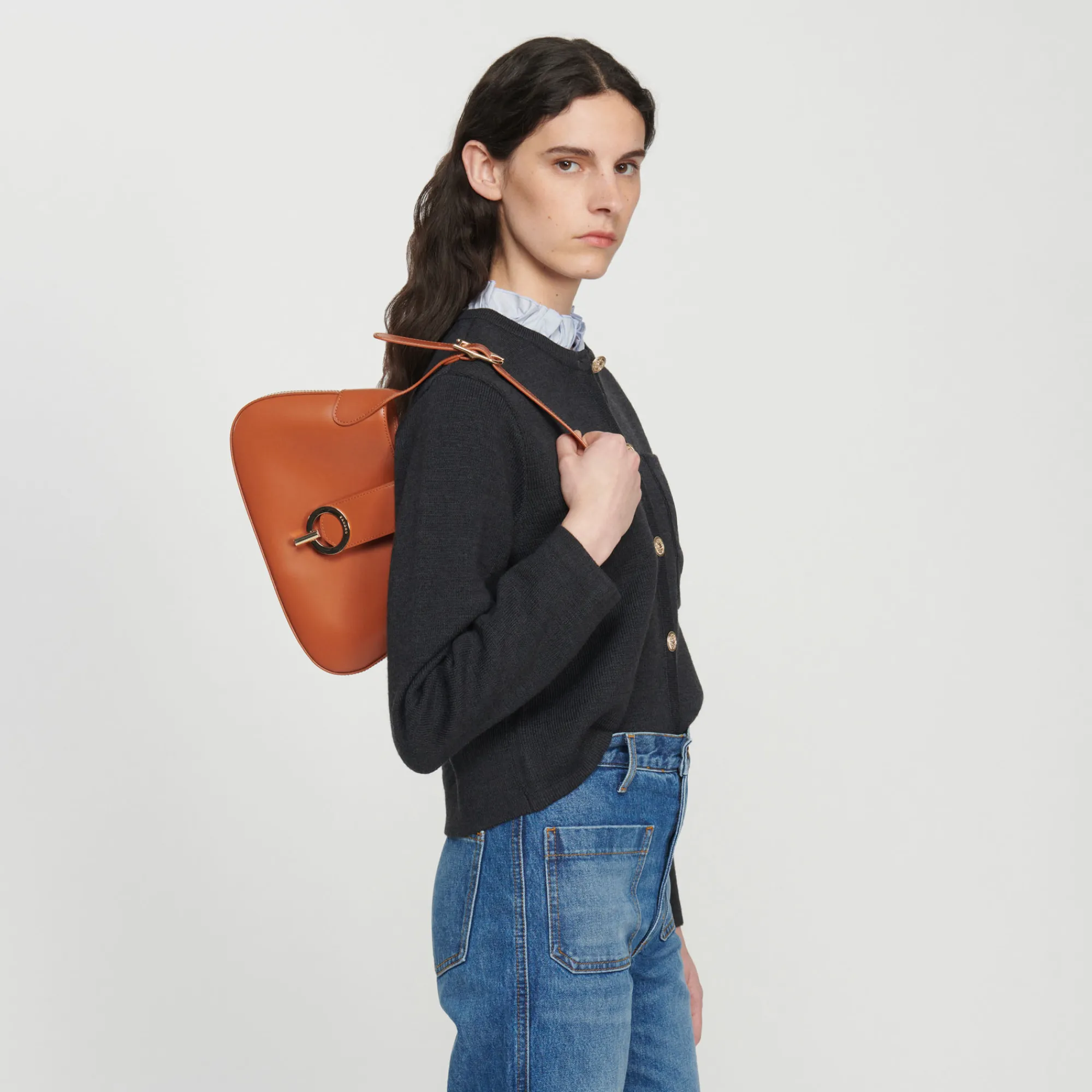 Borsa Baguette In Pelle Certificata>Sandro Paris Store