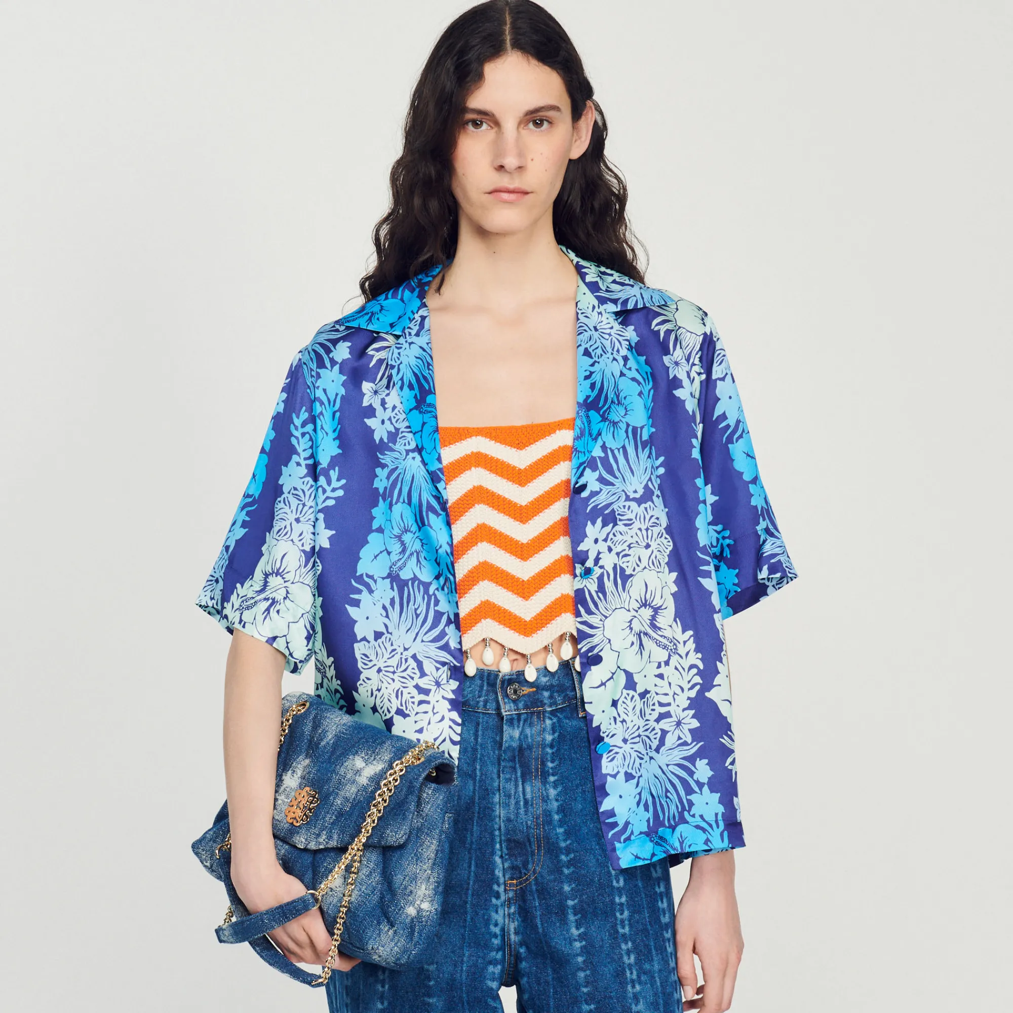 Borsa Mila In Denim Destroy>Sandro Paris Hot