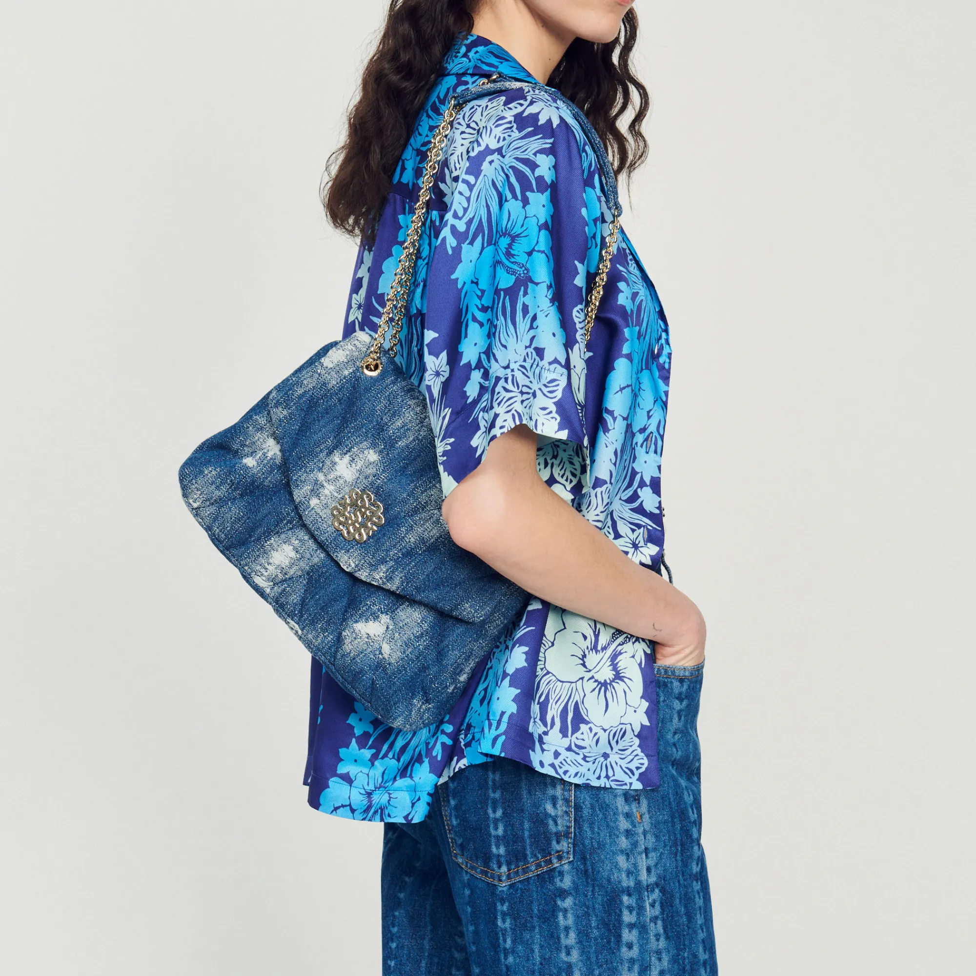 Borsa Mila In Denim Destroy>Sandro Paris Hot