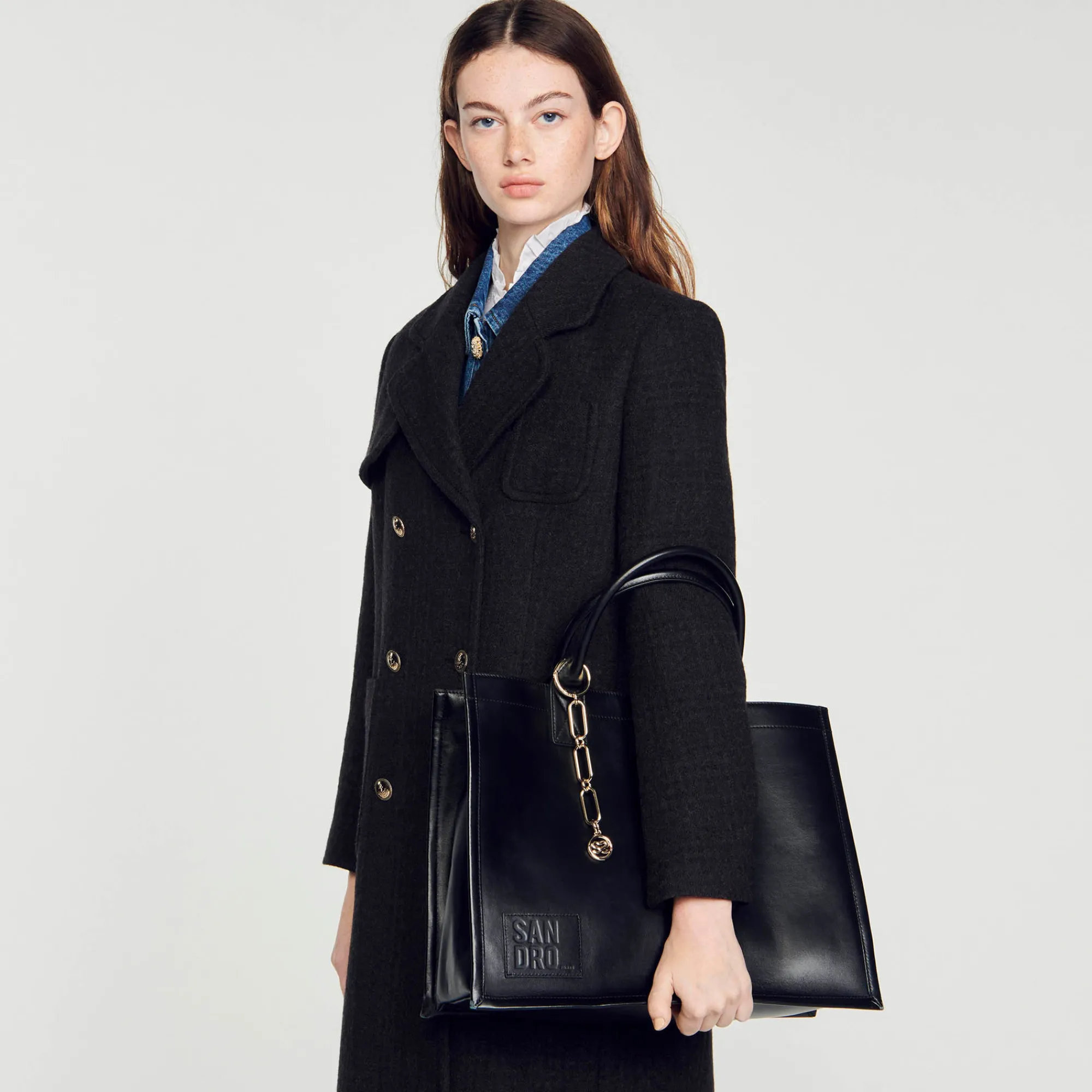 Borsa Shopping In Pelle Certificata>Sandro Paris New