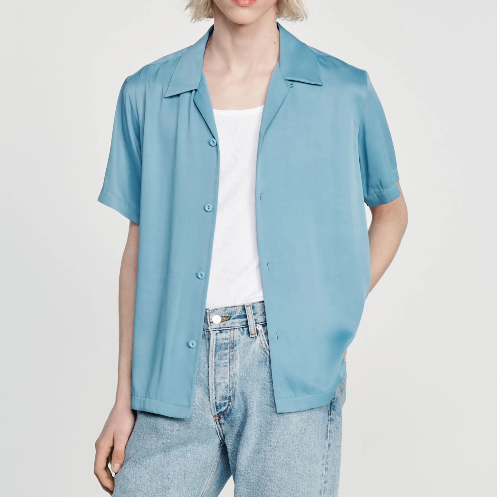 Camicia A Maniche Corte>Sandro Paris Best Sale