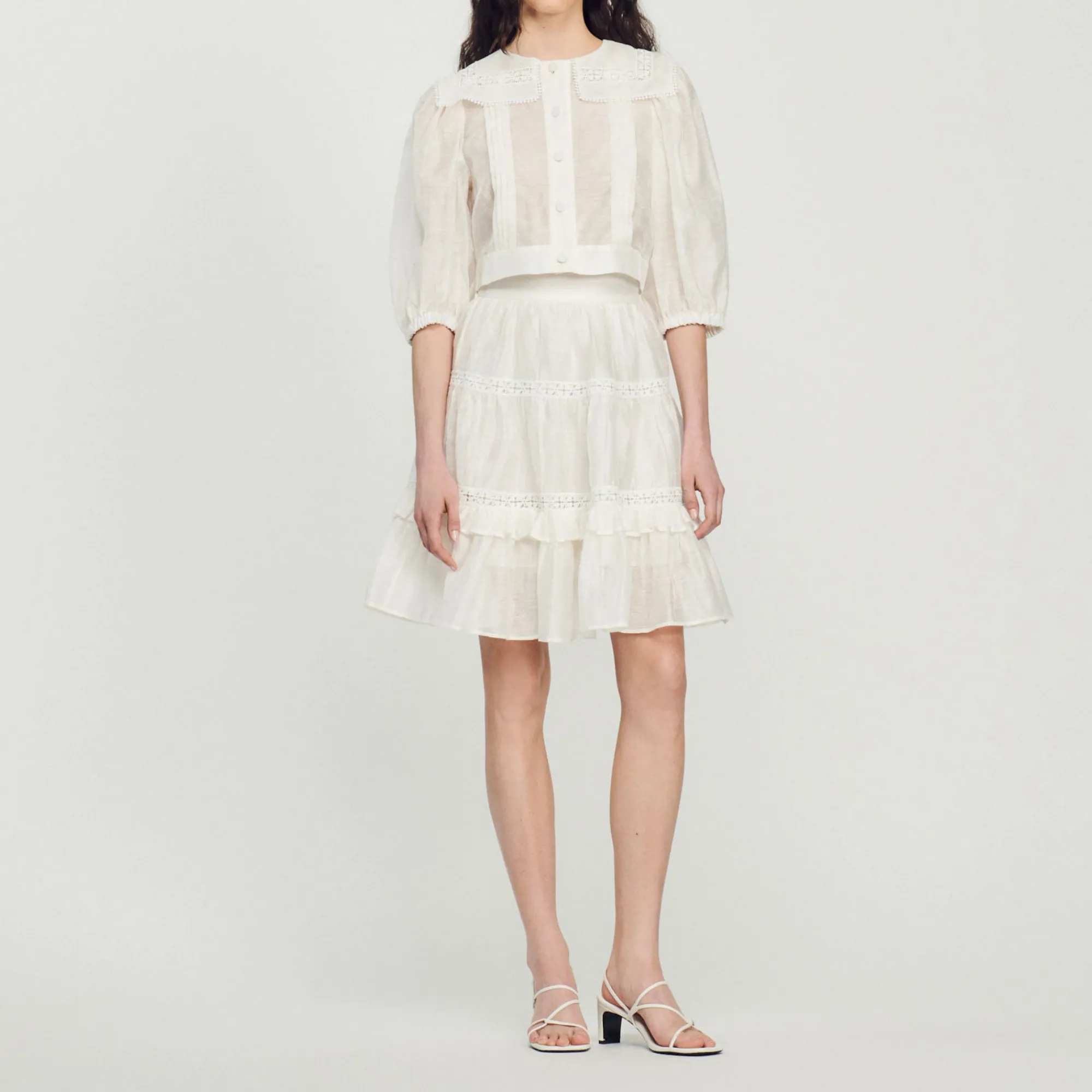 Camicia Con Colletto In Pizzo>Sandro Paris Clearance