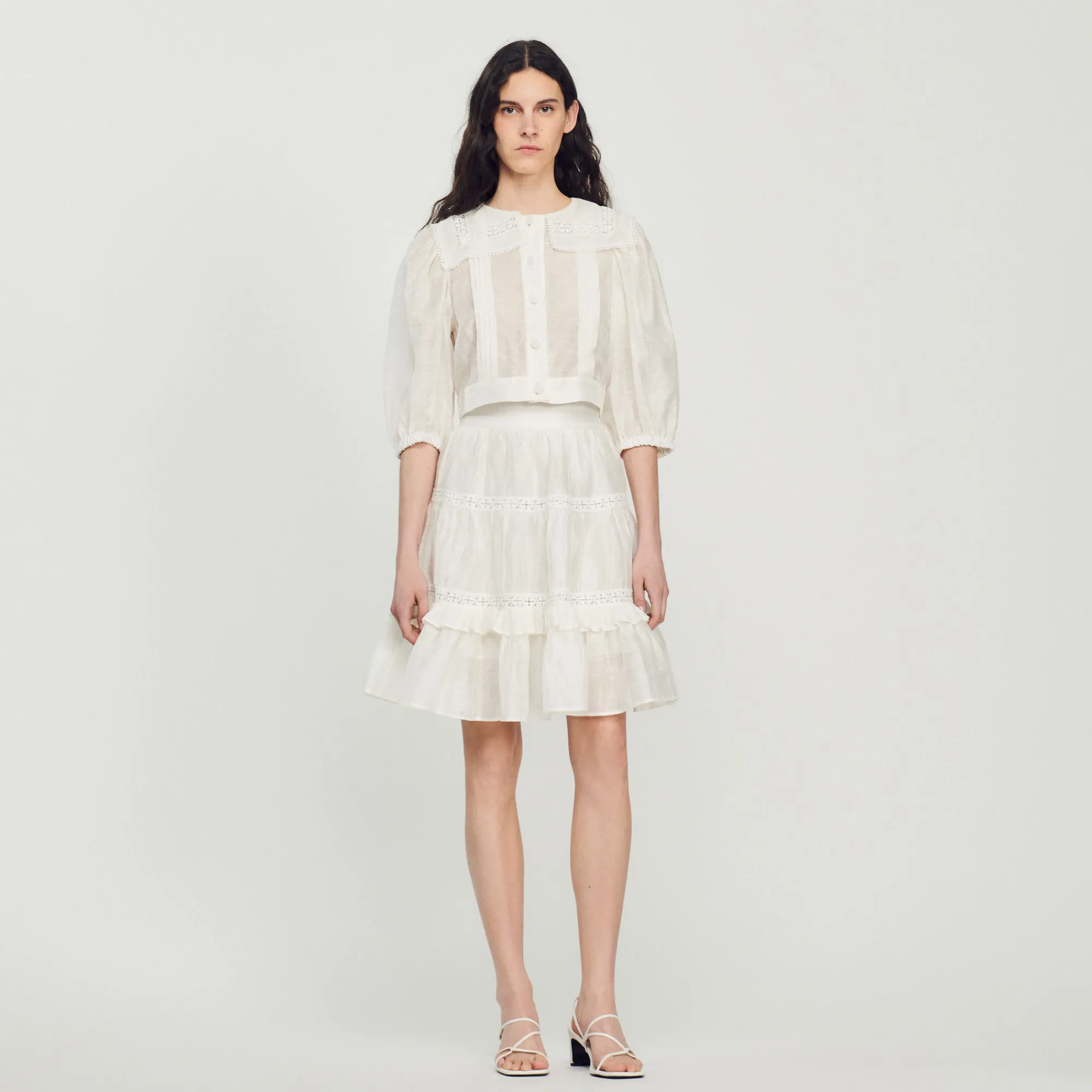 Camicia Con Colletto In Pizzo>Sandro Paris Clearance