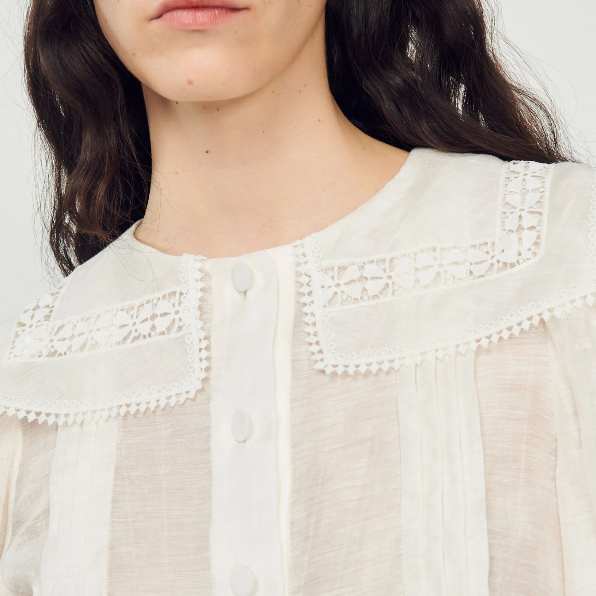 Camicia Con Colletto In Pizzo>Sandro Paris Clearance