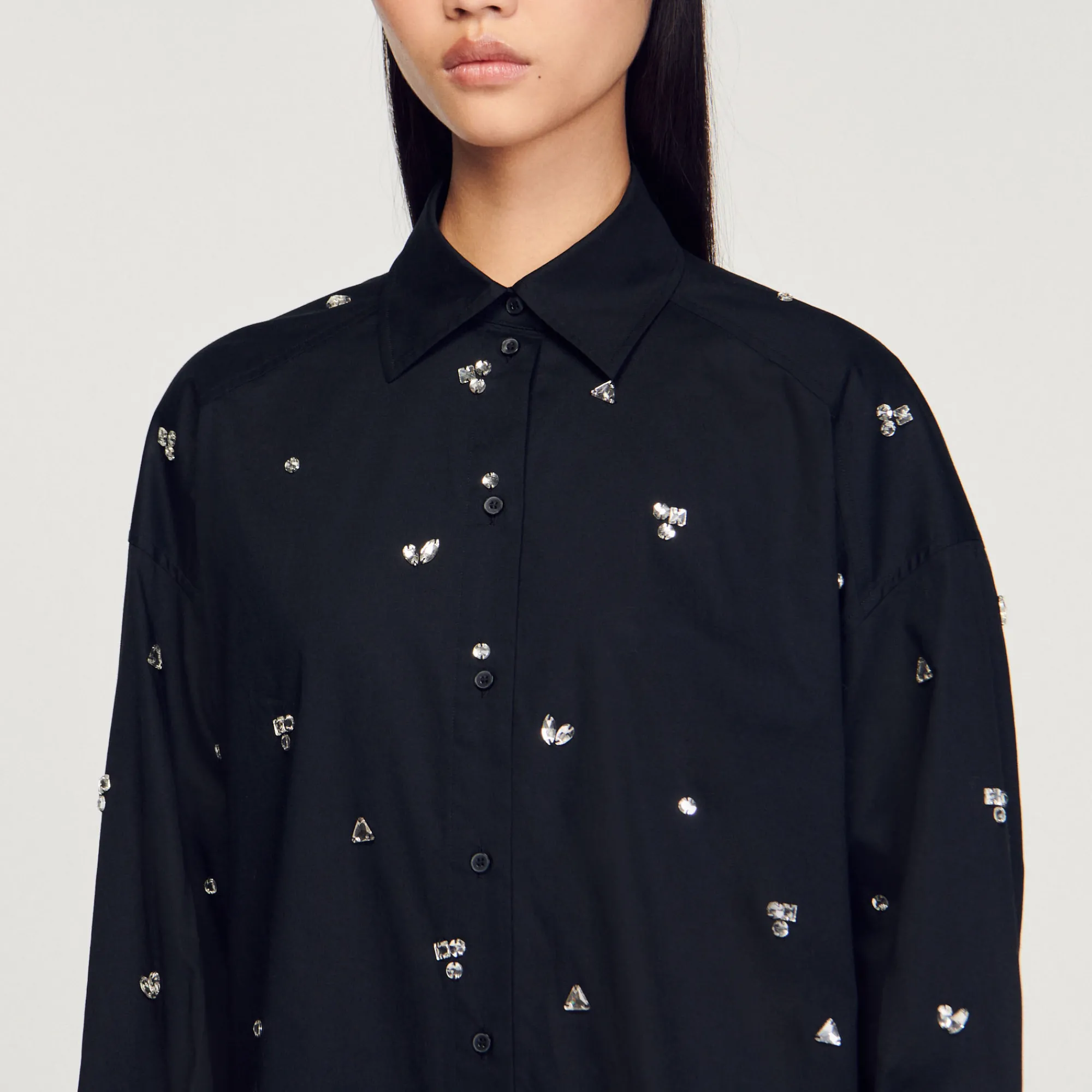 Camicia Con Strass Ricamati A Mano>Sandro Paris Best Sale