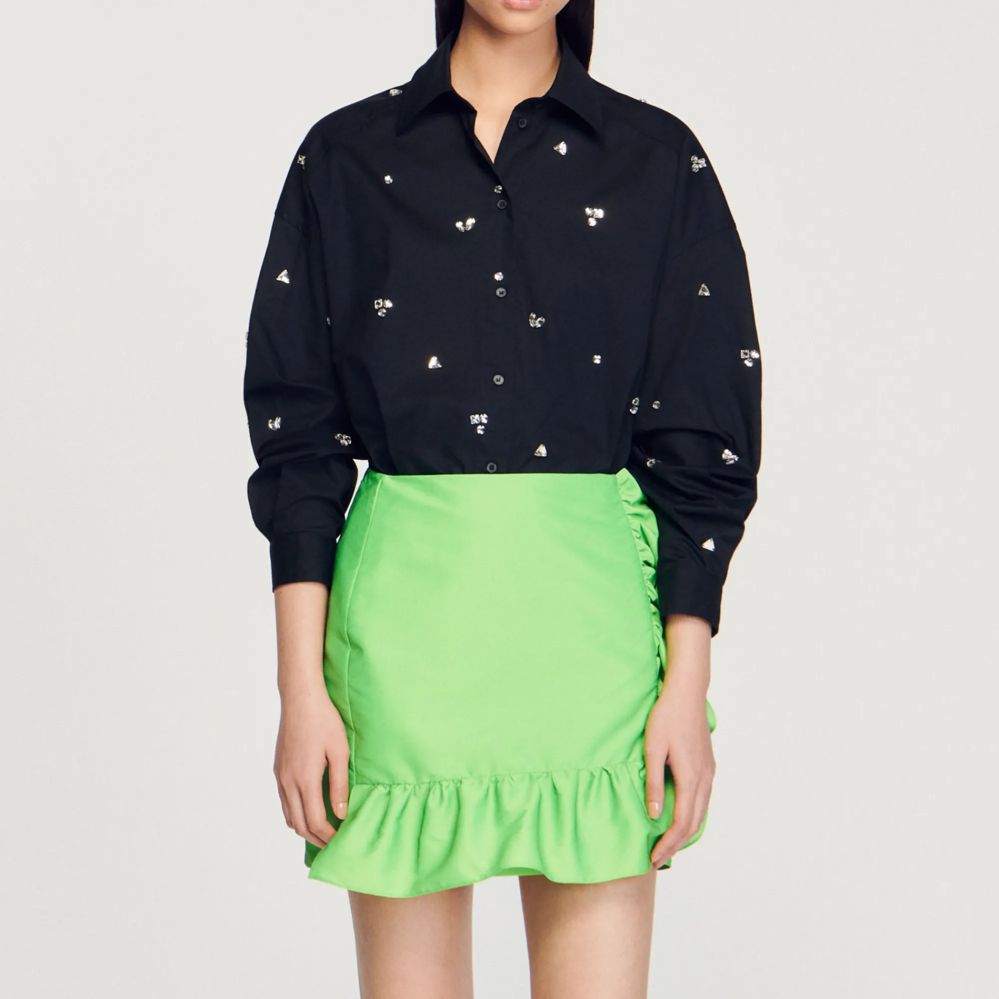 Camicia Con Strass Ricamati A Mano>Sandro Paris Best Sale