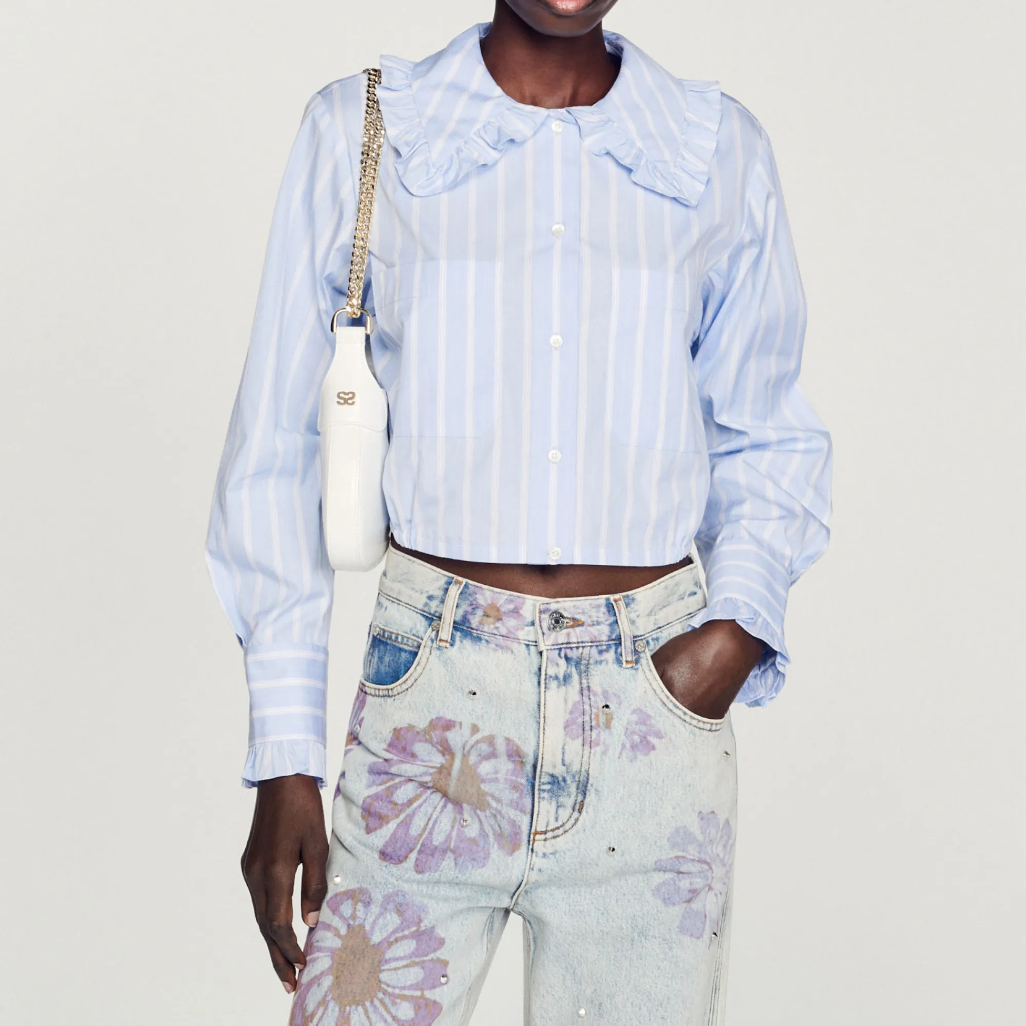Camicia Corta Con Ampio Colletto>Sandro Paris Store