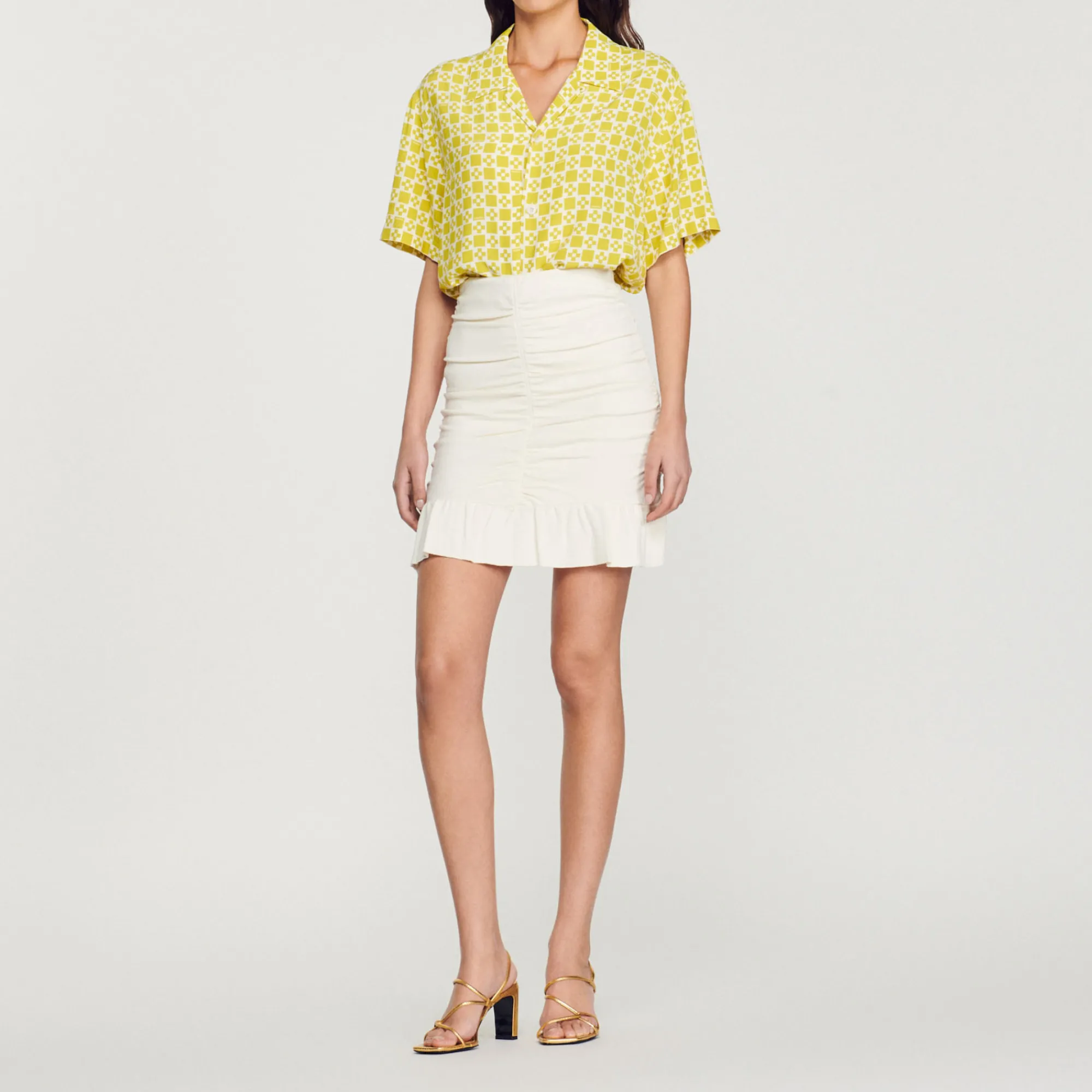 Camicia Fluida A Maniche Corte>Sandro Paris Fashion