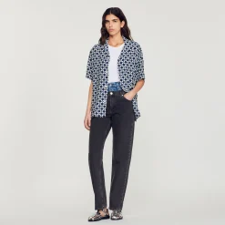 Camicia Fluida A Maniche Corte>Sandro Paris Sale
