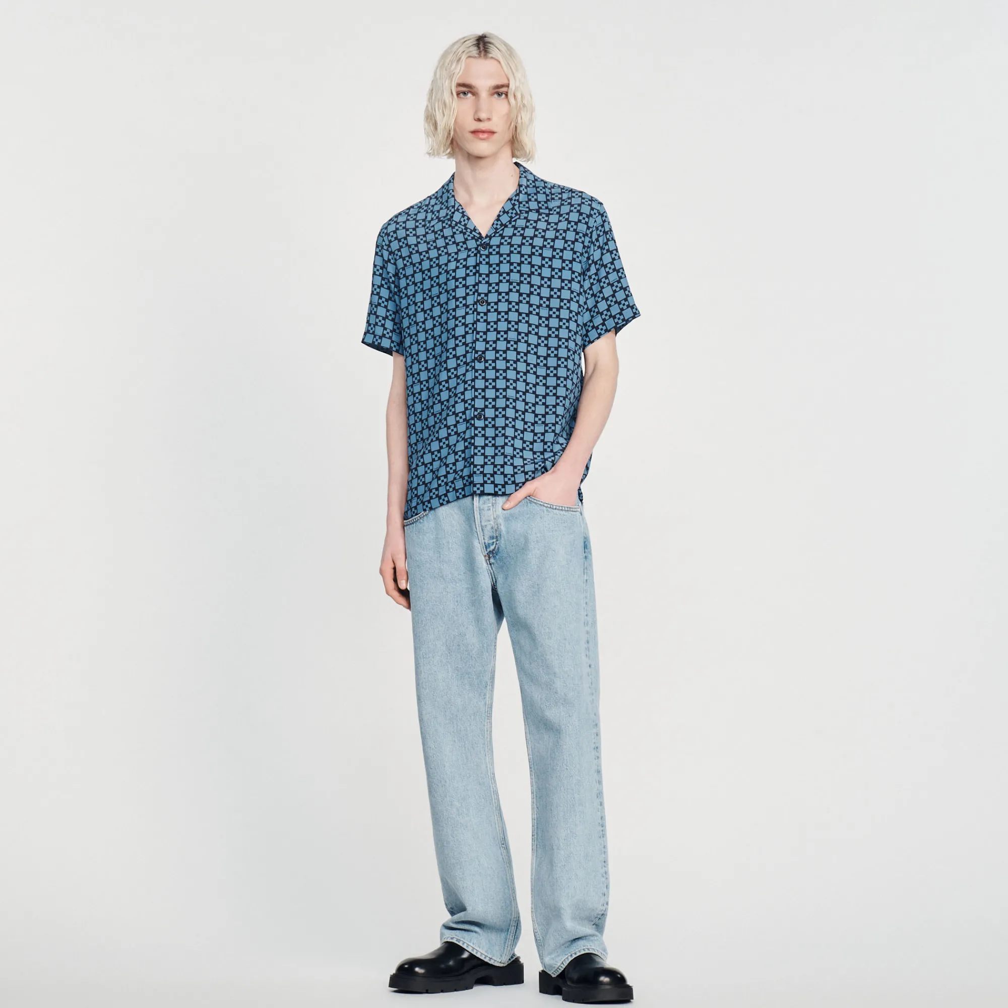 Camicia Fluida A Maniche Corte>Sandro Paris Flash Sale