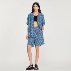 Camicia Fluida A Maniche Corte>Sandro Paris Flash Sale