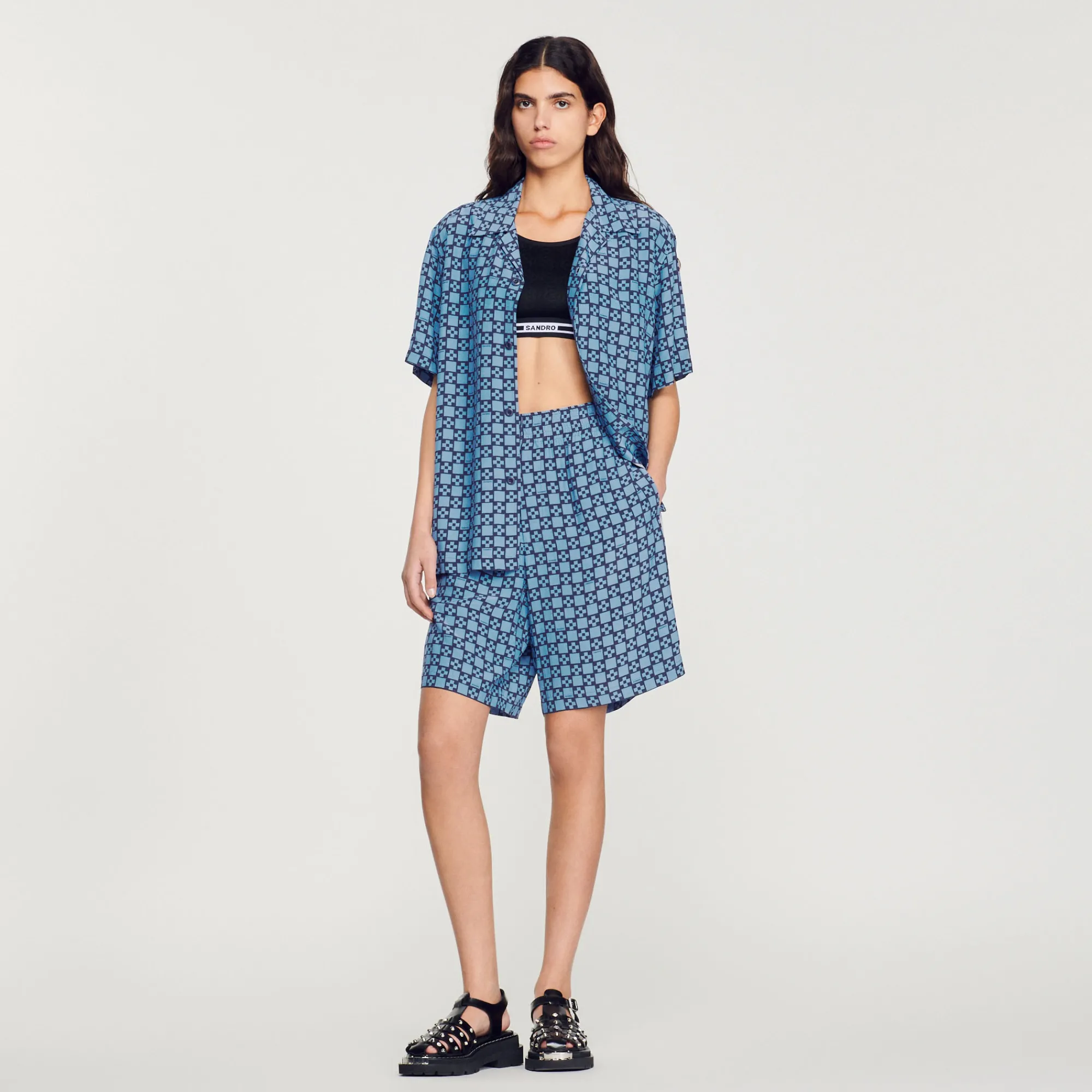 Camicia Fluida A Maniche Corte>Sandro Paris Flash Sale