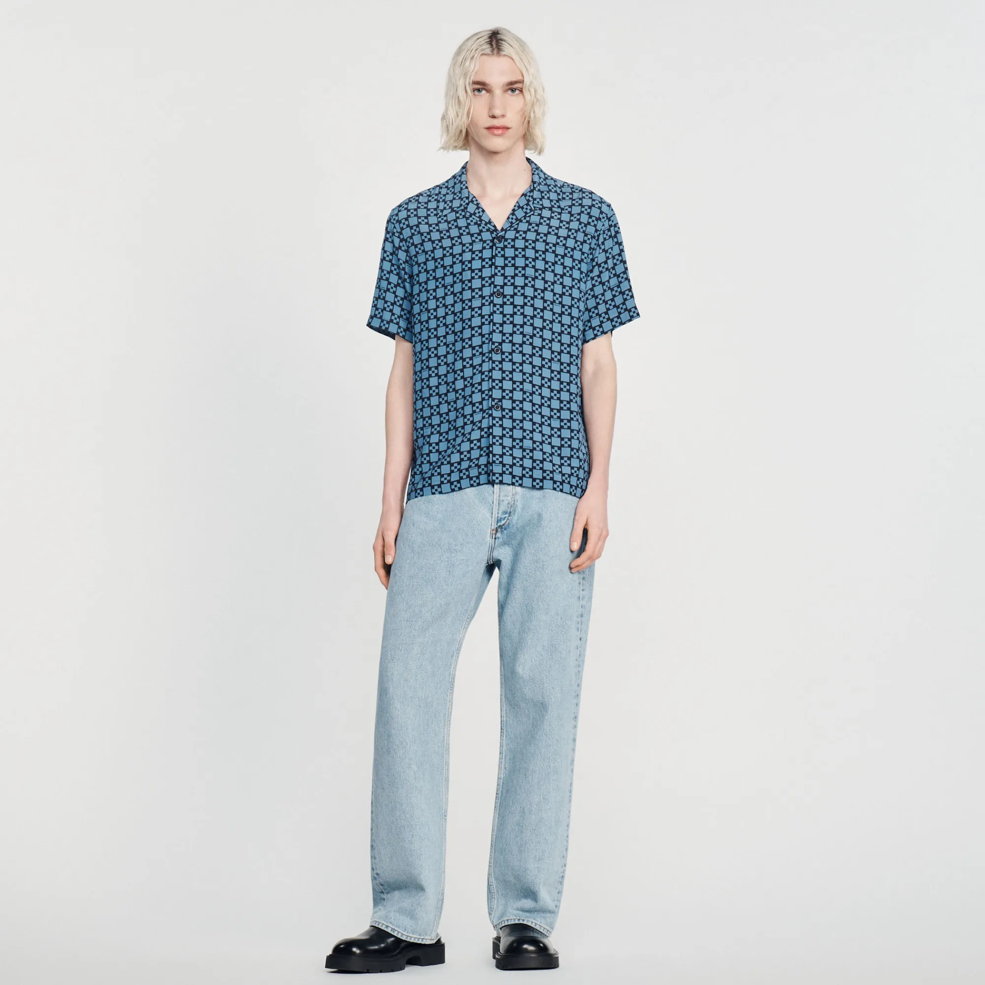 Camicia Fluida A Maniche Corte>Sandro Paris Flash Sale