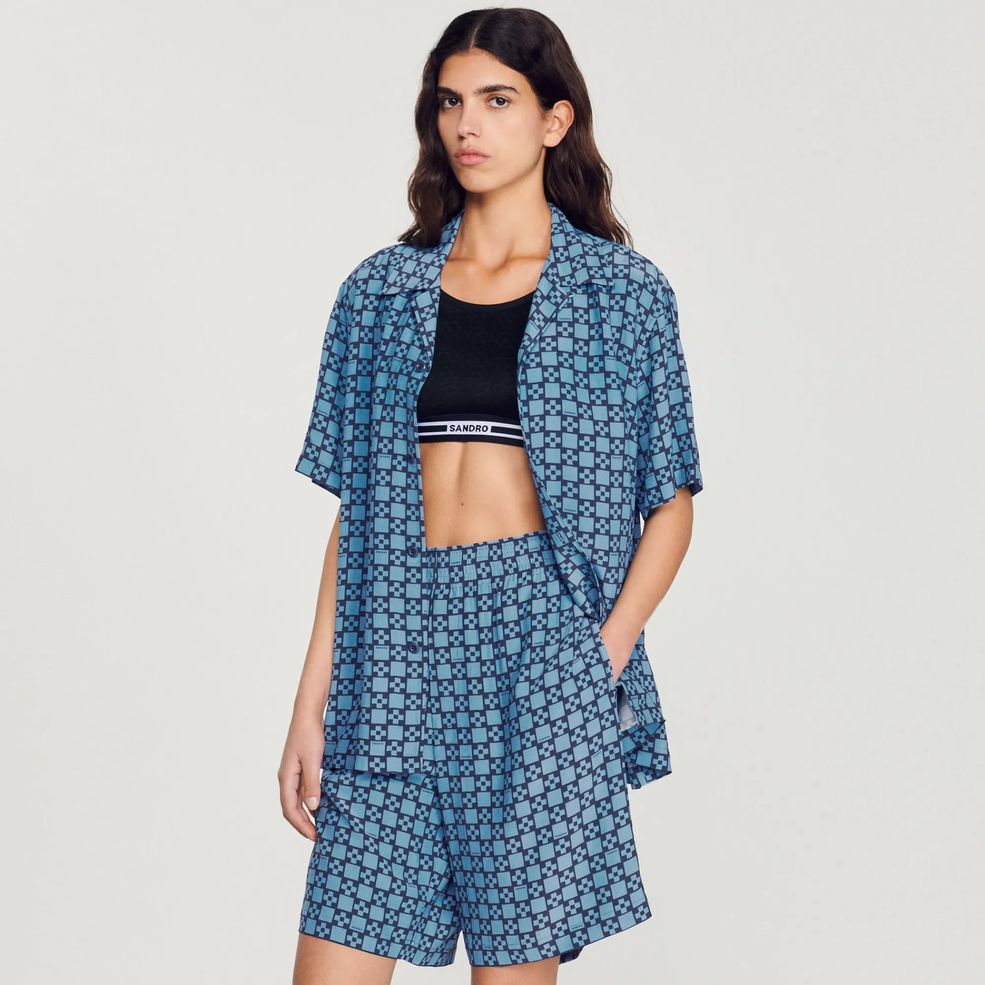 Camicia Fluida A Maniche Corte>Sandro Paris Flash Sale