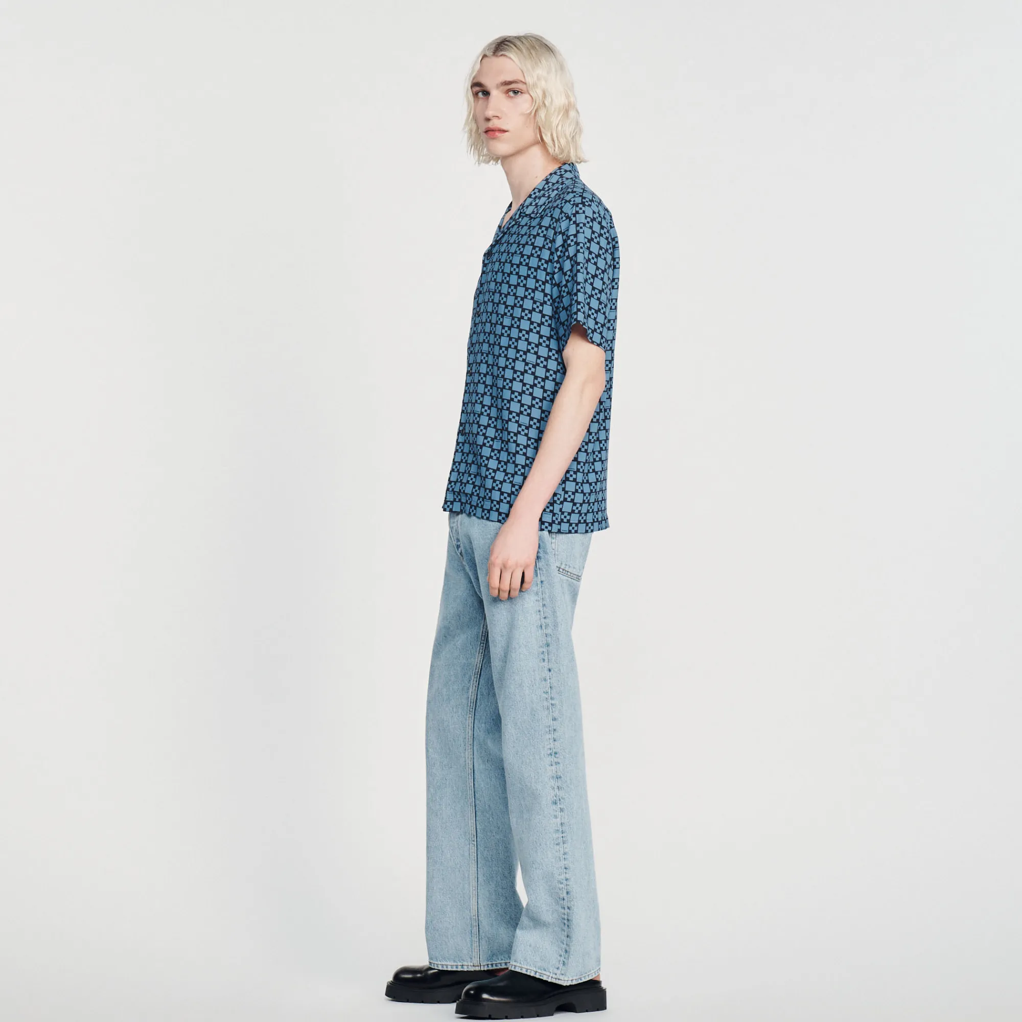 Camicia Fluida A Maniche Corte>Sandro Paris Flash Sale