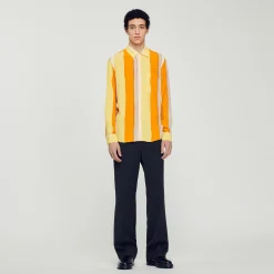 Camicia Fluida A Righe A Maniche Lunghe>Sandro Paris Online