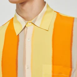 Camicia Fluida A Righe A Maniche Lunghe><noscript><img width=