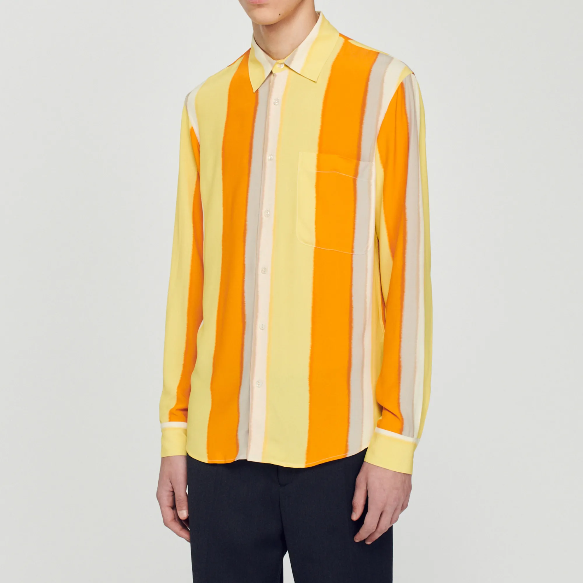 Camicia Fluida A Righe A Maniche Lunghe>Sandro Paris Online