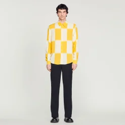 Camicia Fluida Con Stampa A Quadri>Sandro Paris Online