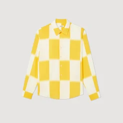 Camicia Fluida Con Stampa A Quadri><noscript><img width=