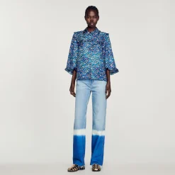 Camicia In Seta Con Stampa Floreale>Sandro Paris Shop