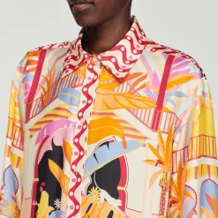 Camicia In Seta Stampata><noscript><img width=