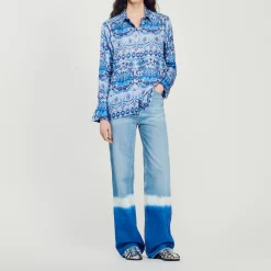 Camicia In Seta Stampata>Sandro Paris Clearance