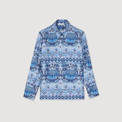 Camicia In Seta Stampata><noscript><img width=