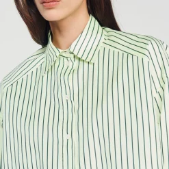 Camicia Oversize A Righe><noscript><img width=