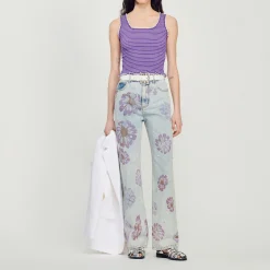 Canotta Corta A Punto Smock>Sandro Paris Best Sale