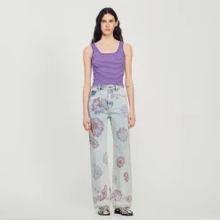 Canotta Corta A Punto Smock>Sandro Paris Best Sale