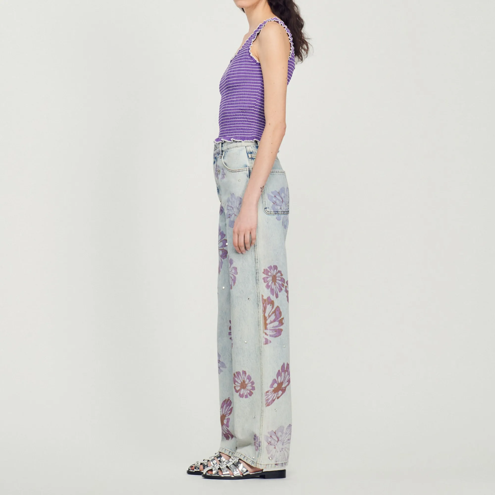 Canotta Corta A Punto Smock>Sandro Paris Best Sale