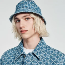 Cappello In Denim Square Cross>Sandro Paris Store